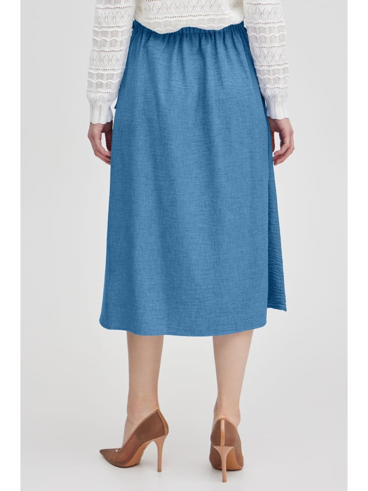 BYGAIYA SKIRT - LIGHT WOVEN Shaped fit in Federal Blue Melange