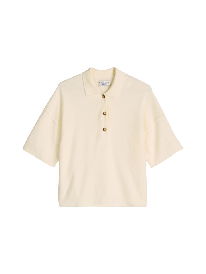 Strick-Poloshirt regular in Creamy White