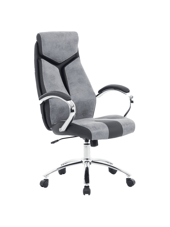 Bürostuhl FORMULA in Grau/Schwarz/Silber - (W) 63 x (H) 115 x (L) 72 cm