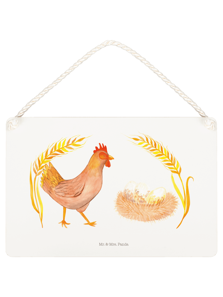 Schild Huhn Stolz ohne Spruch in Weiß