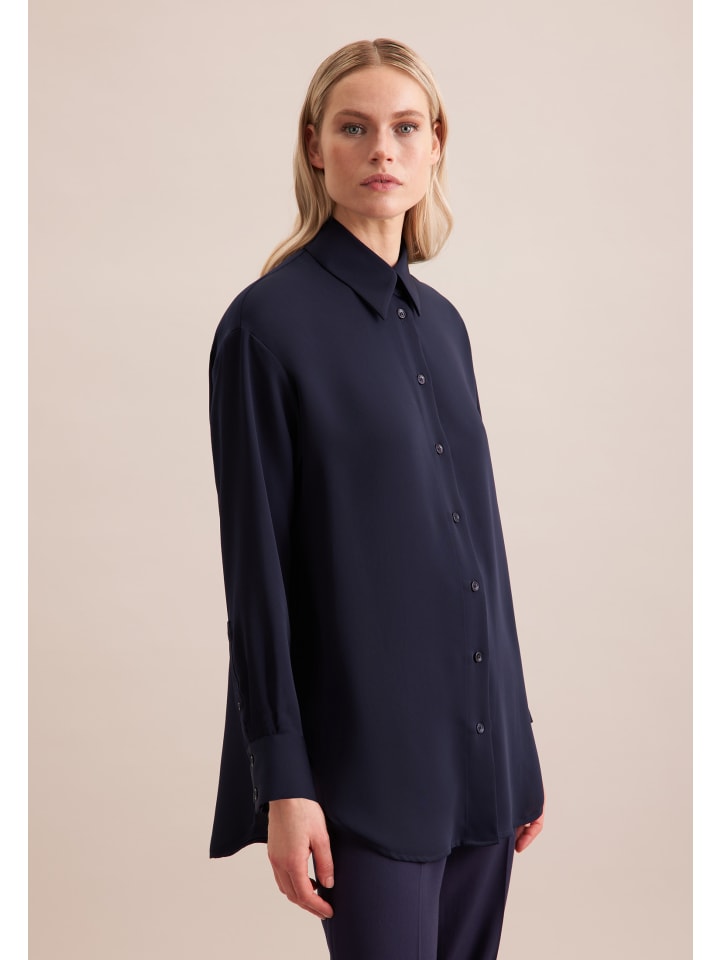 Hemdbluse Oversized in Dunkelblau
