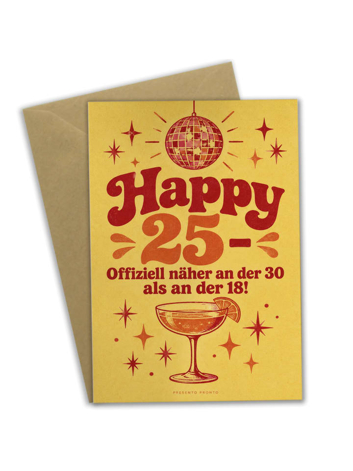 Billet Geburtstagskarte Retro Design mit Spruch in Weiß