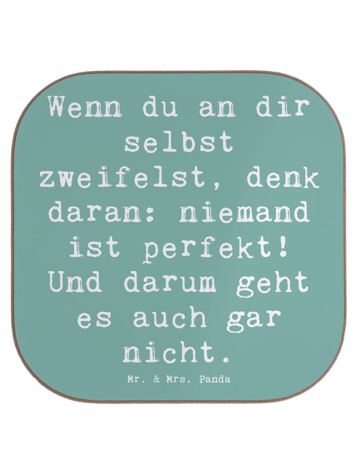 Glasuntersetzer Spruch Zweifel an sich selbst m... in Meeresbrise