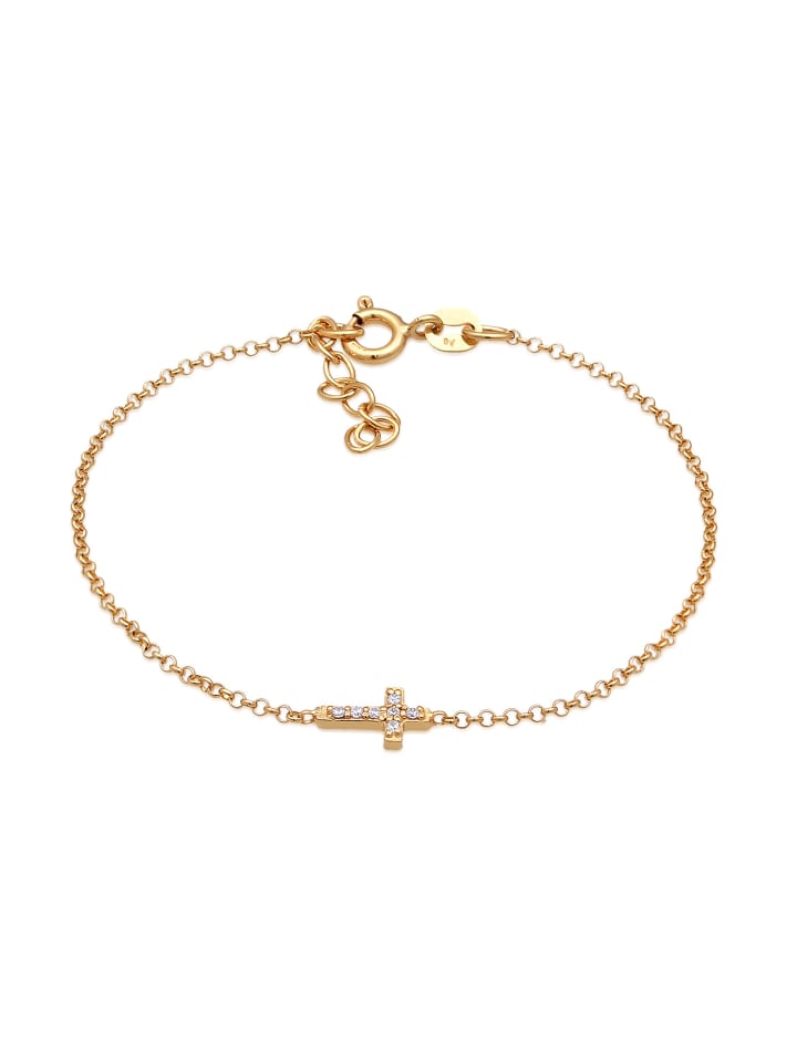 Armband 925 Sterling Silber Kreuz in Gold
