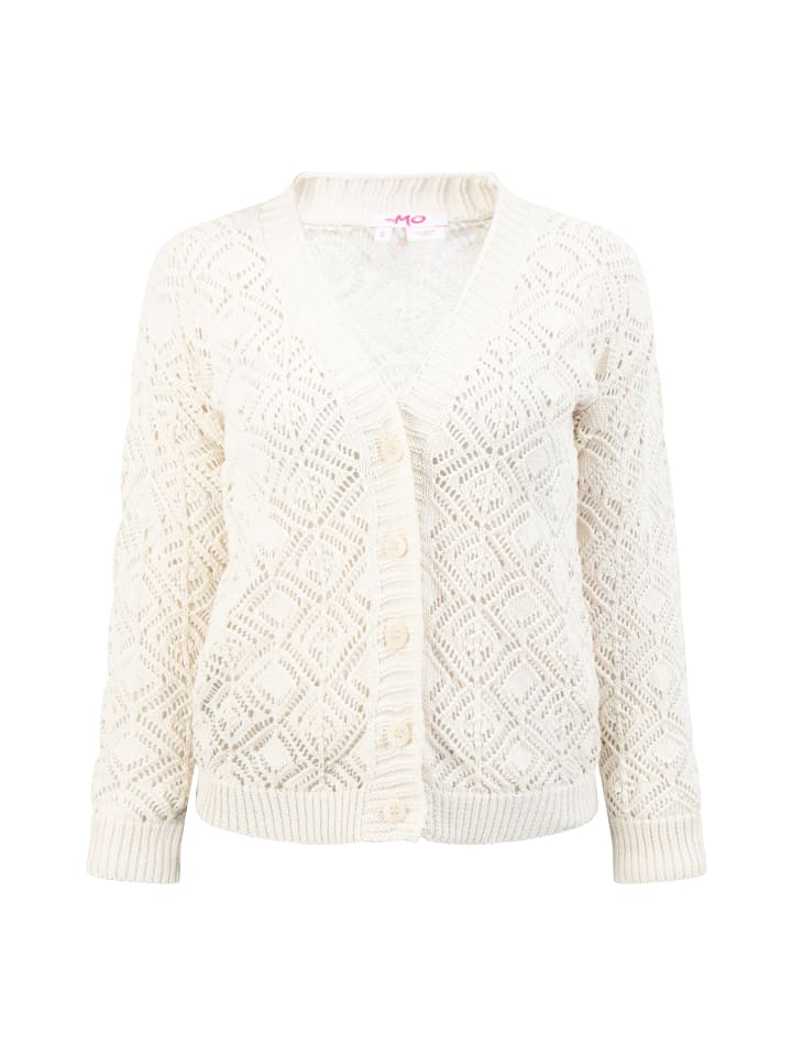 Damen Strick Cardigan in Wollweiss