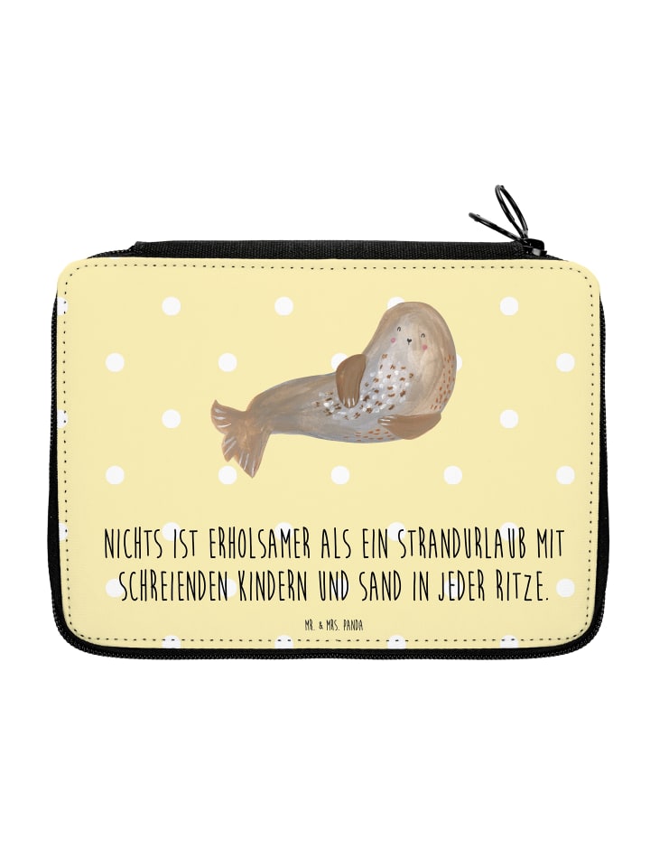 Etui Sommerchaos Motiv mit Spruch in Gelb Pastell