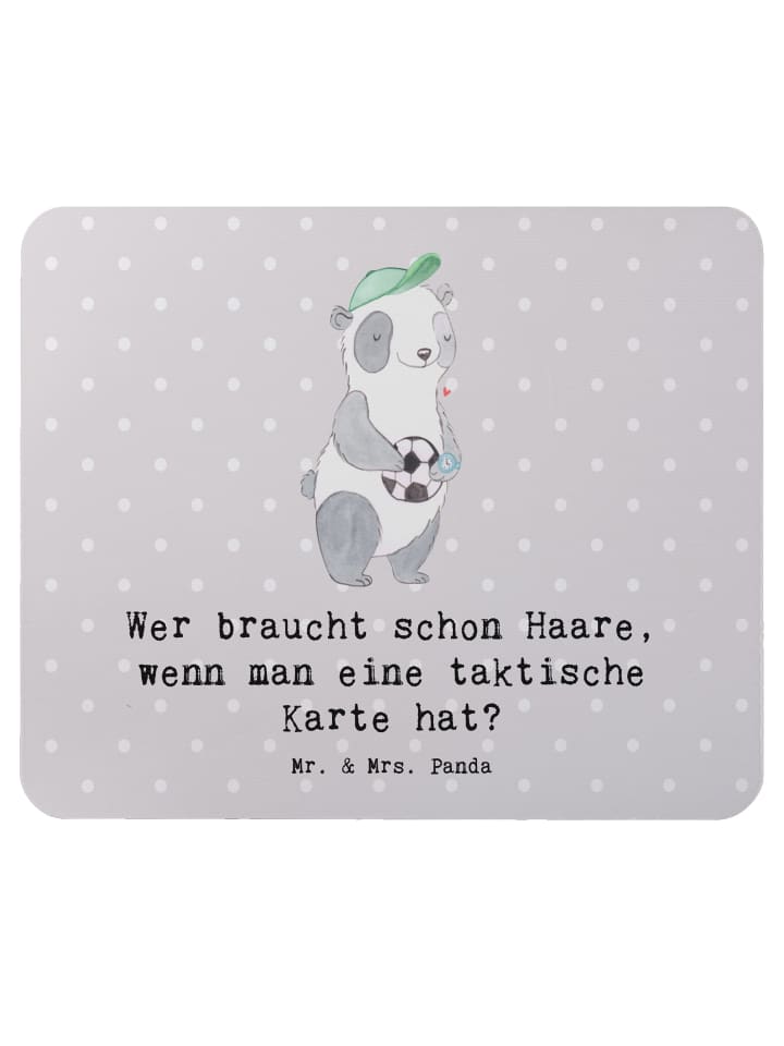 Mouse-Pad Fußballtrainer Einzigartig mit Spruch in Grau Pastell