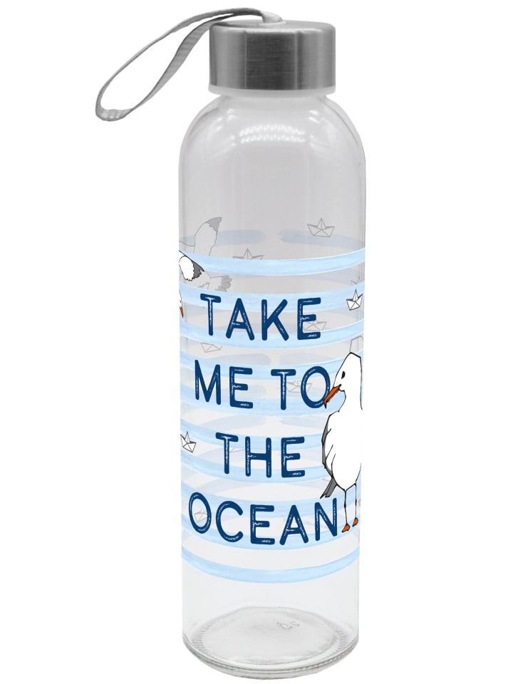 Trinkflasche Take me to the ocean in Blau - 500ml