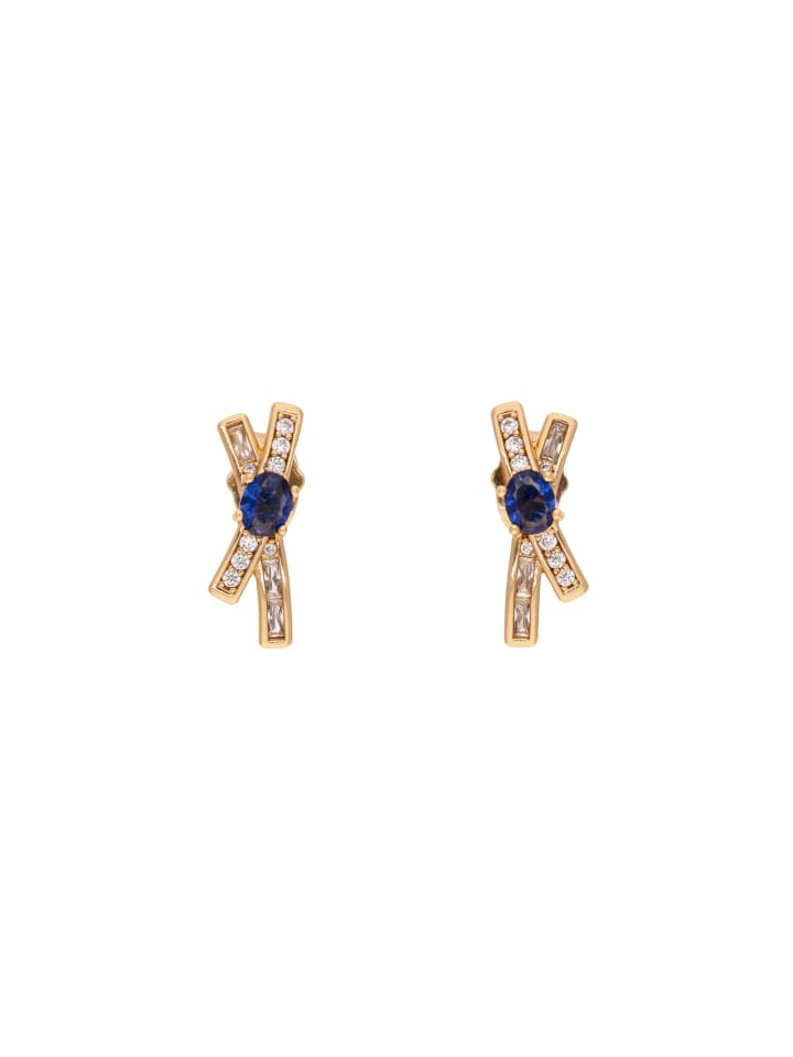 Women Earrings in Rose Gold Navy