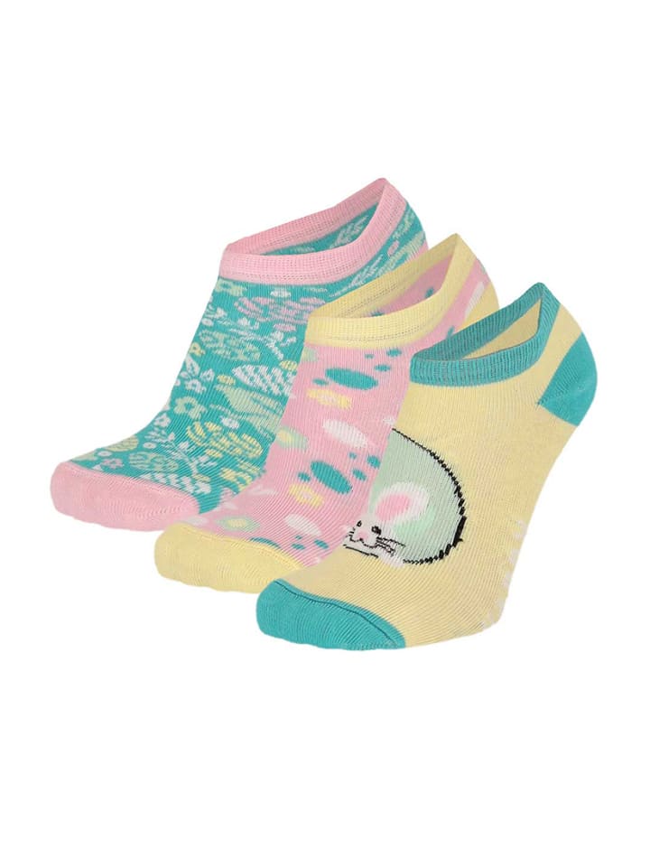 Mädchen Sneaker-Socken Ostersocken 3er Pack in Gelb