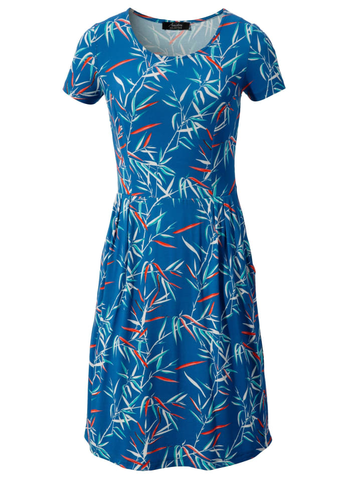 Sommerkleid in blau-bunt-bedruckt