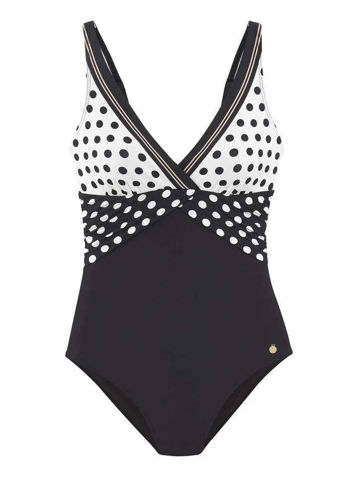 Badeanzug in schwarz/creme