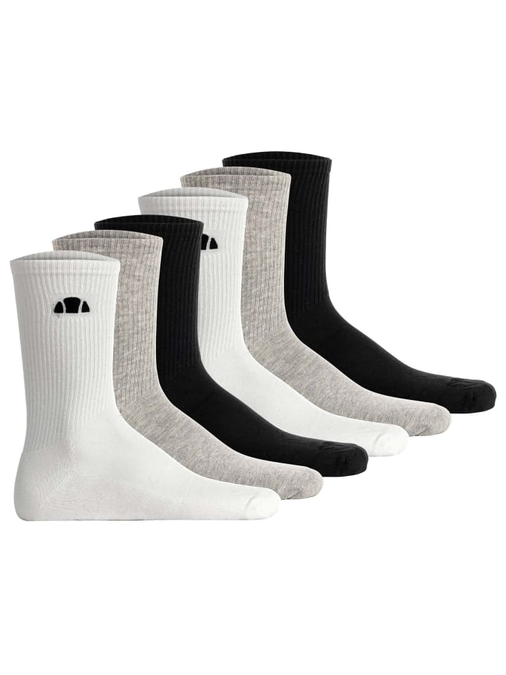 Socken 6er Pack in Schwarz/Weiß/Grau