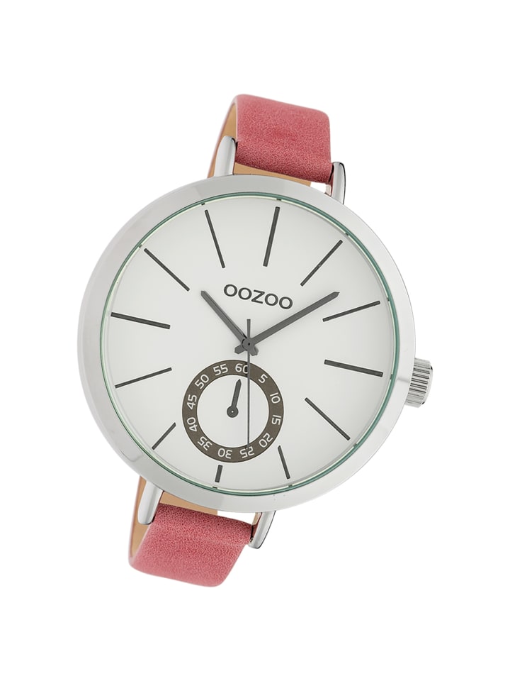 Analog-Armbanduhr Oozoo Timepieces pink, rosa extra groß (ca. 48mm)