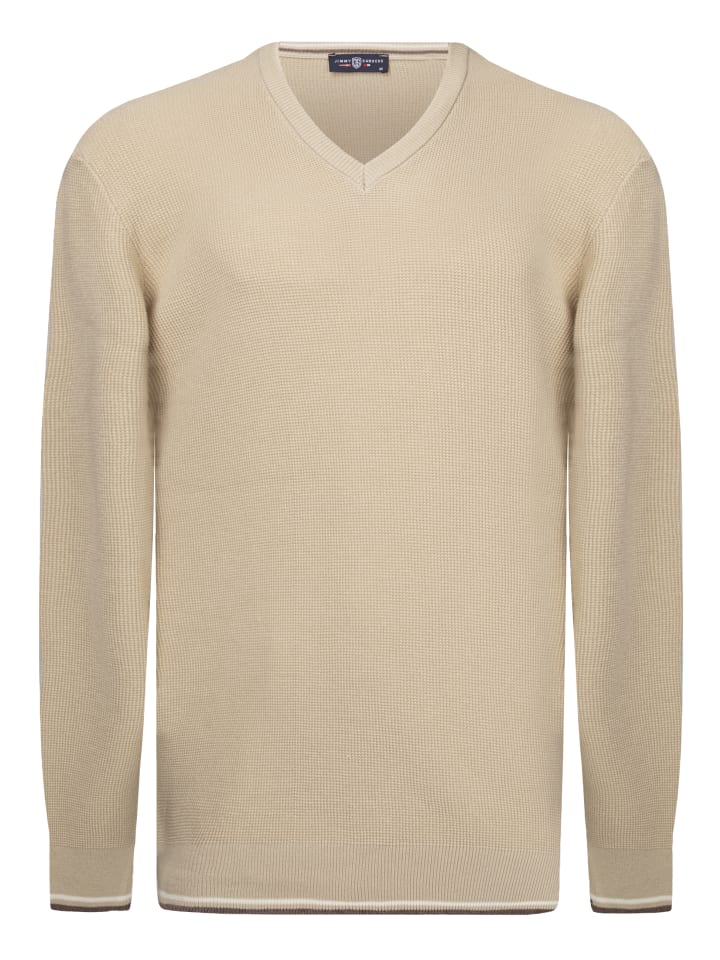 Pullover Mit V-Ausschnitt in Beige