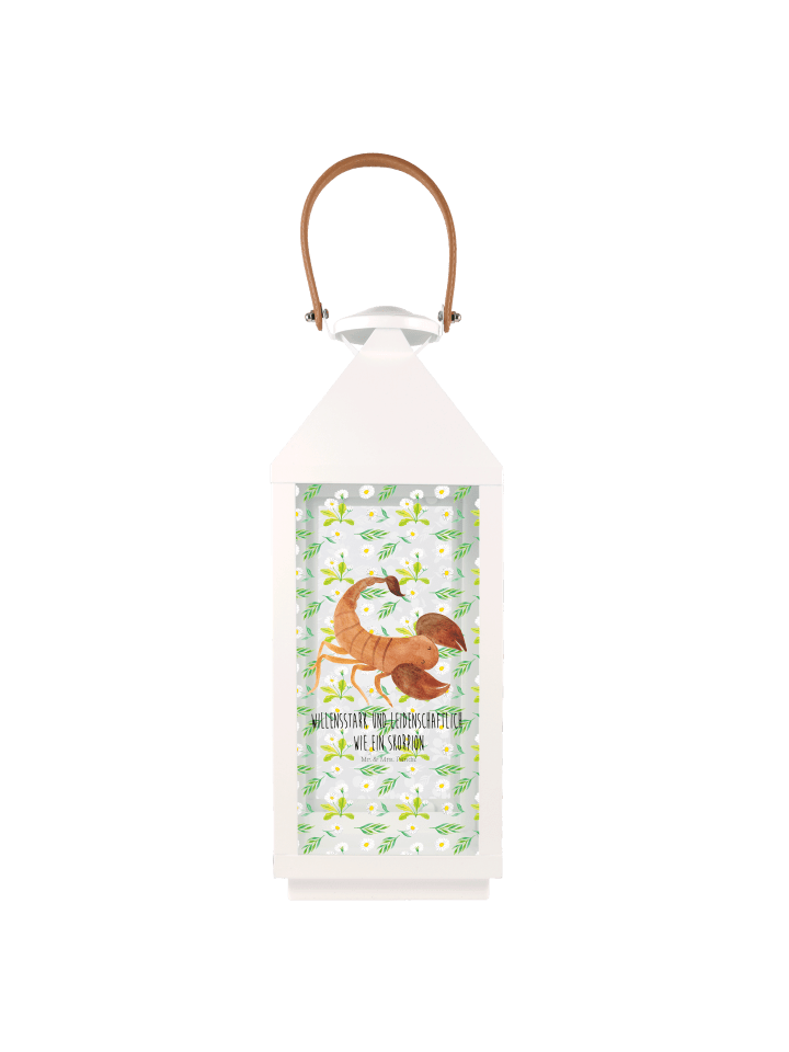 Windlicht Outdoor Sternzeichen Skorpion mit Spruch in Transparent