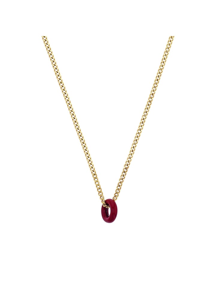 Kette mit Anhänger Edelstahl, IP gold, Epoxy in Gold