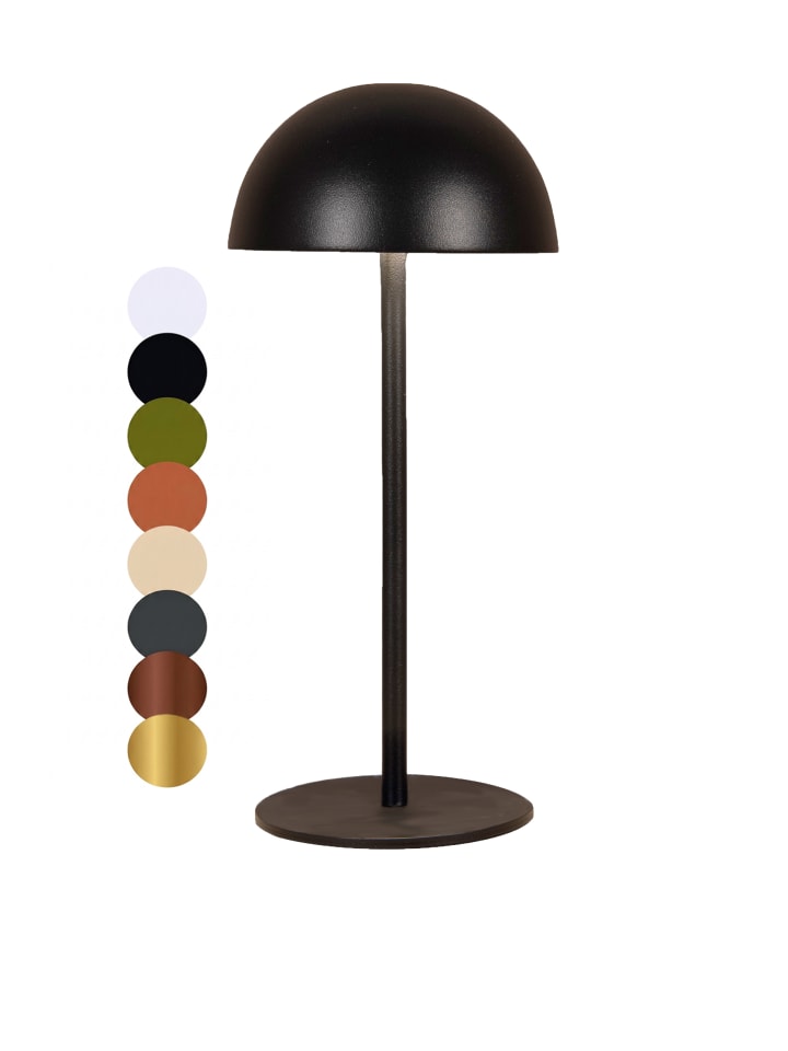 LED Tischlampe dimmbar Innen & Außen 22x9,5cm Rund in Schwarz