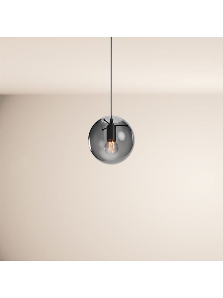 Galerieleuchte Orb Glaskugel 5m Abhängung in Schwarz/Rauch