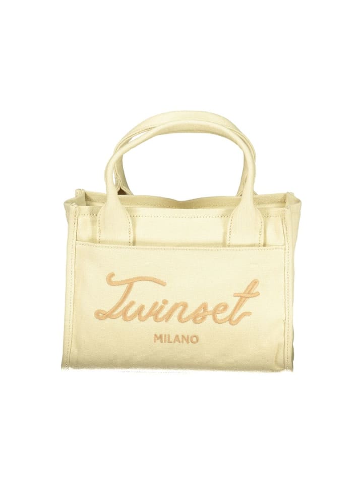 Beige Baumwolle Damen Handtasche