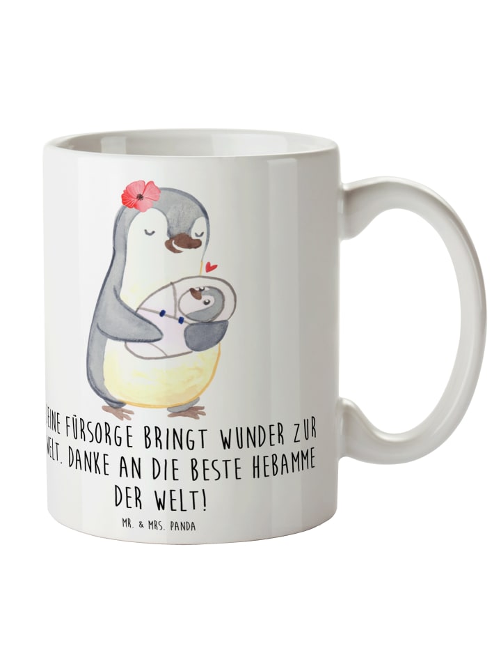 Becher Beste Hebamme mit Spruch in Weiß