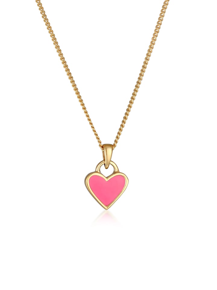 Halskette 925 Sterling Silber Herz in Pink