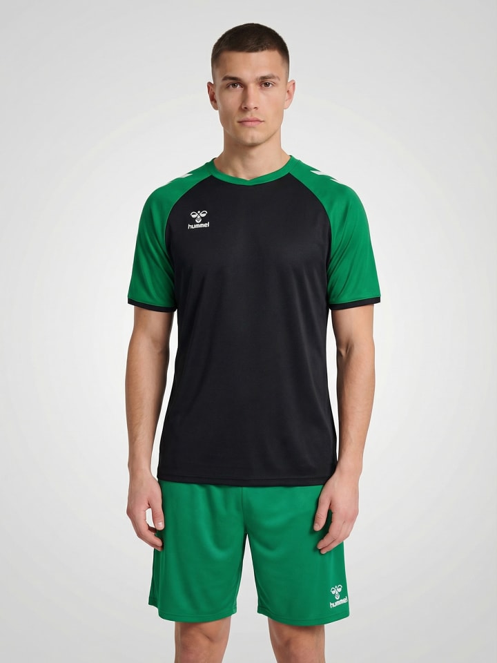 T-Shirt Raglanärmel Hmlmatch Erwachsene in BLACK/JELLY BEAN
