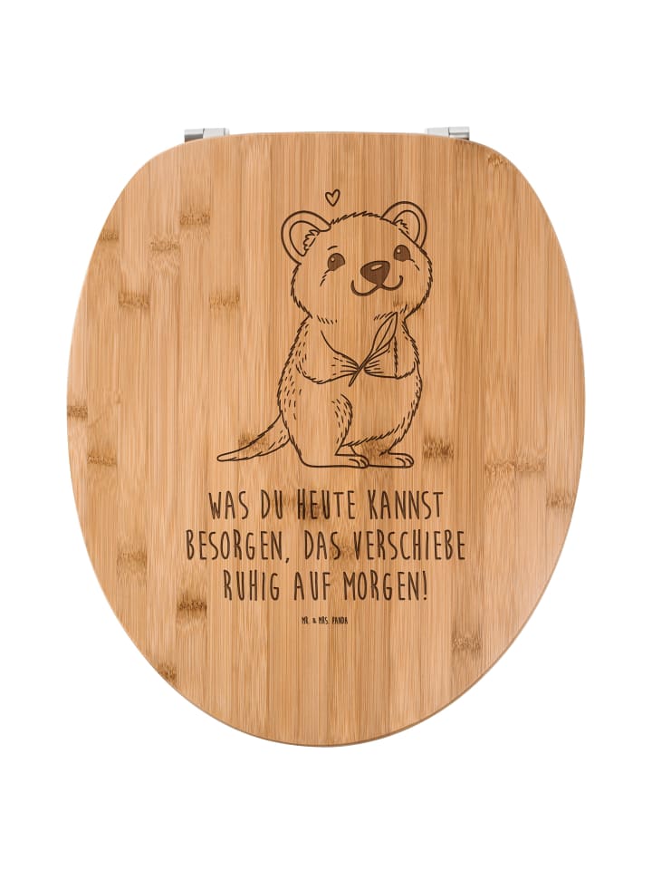 Toilettendeckel Quokka Happy mit Spruch in Transparent