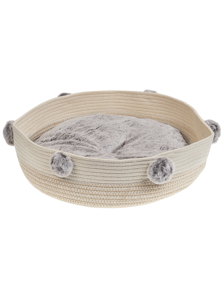Tierbett ORTACA in Beige/Weiß - (W) 44 x (H) 10 x (L) 44 cm
