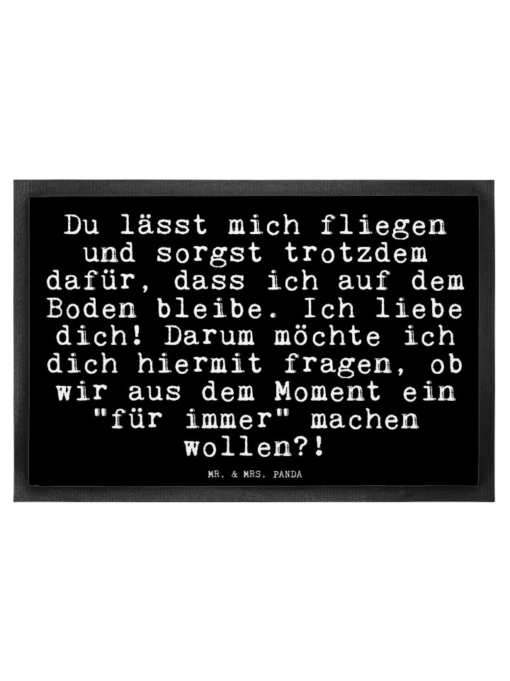 Bodenvorleger Du lässt mich fliegen... mit Spruch in Schwarz