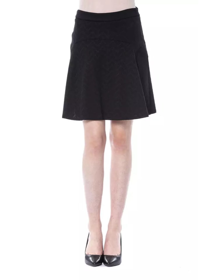 Schwarz Polyester Damen Rock