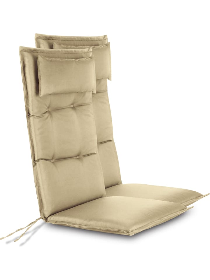2 Hochlehner Stuhlauflagen Sitzpolster in Beige