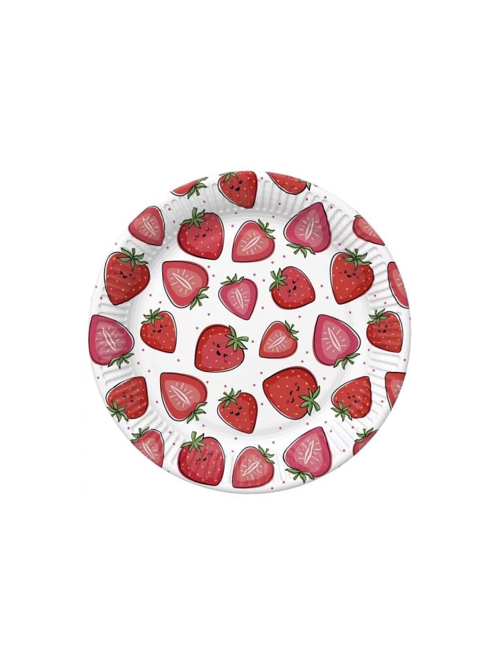 Früchte Strawberries Obst Pappteller 8er Set, 22,7 cm