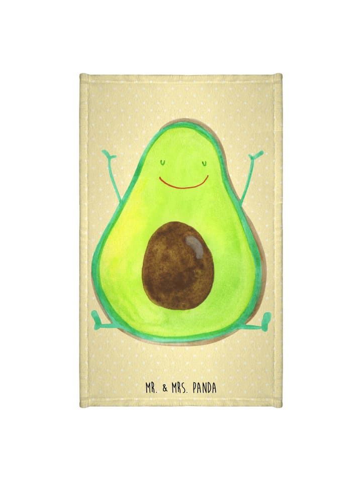 Handtuch Avocado Glücklich ohne Spruch in Gelb Pastell