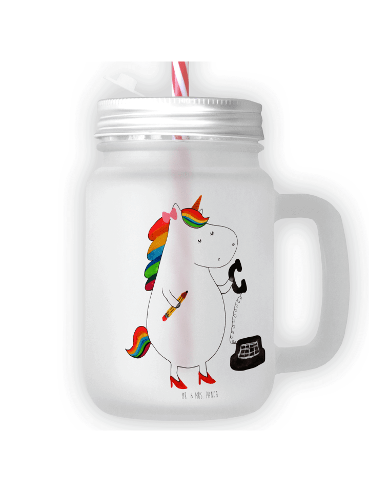 Glas Einhorn Sekretärin ohne Spruch in Transparent