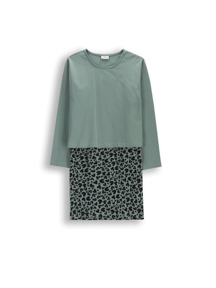 Geripptes kleid 2 in 1 in grün