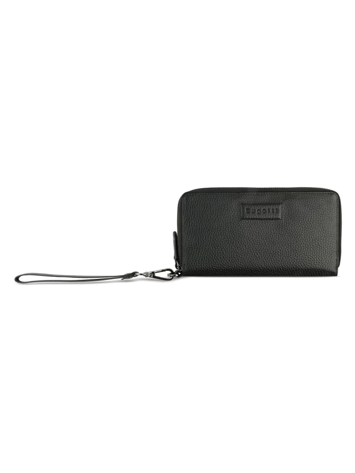 Elsa Geldbörse RFID Schutz Leder 19 cm schwarz