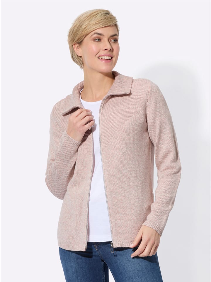 Strickjacke in puder-hellgrau-meliert