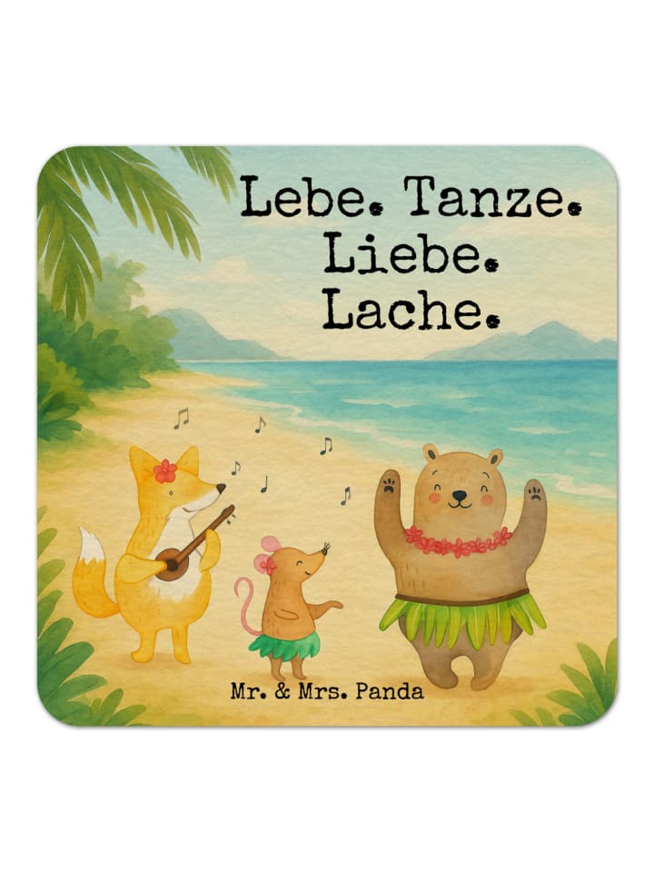 Untersetzer Waldtiere Aloha Design mit Spruch in Weiß