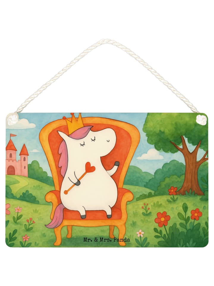 Schild Einhorn Prinzessin Design ohne Spruch in Weiß