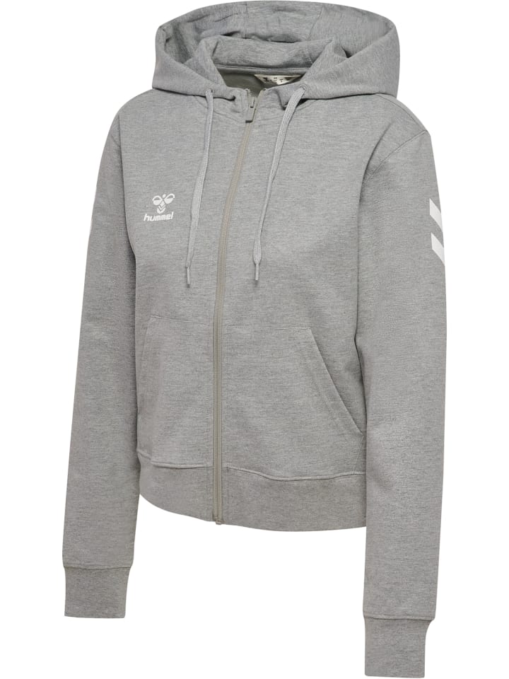 Reißverschluss Kapuzenpullover Hmlgo Damen in GREY MELANGE