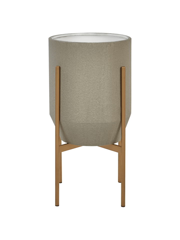 Indoor Blumentopf HYBRIDUM in Grau/Gold - (W) 33 x (H) 62 x (L) 33 cm