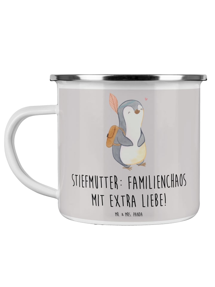 Pott Stiefmutter Liebe mit Spruch in Grau Pastell