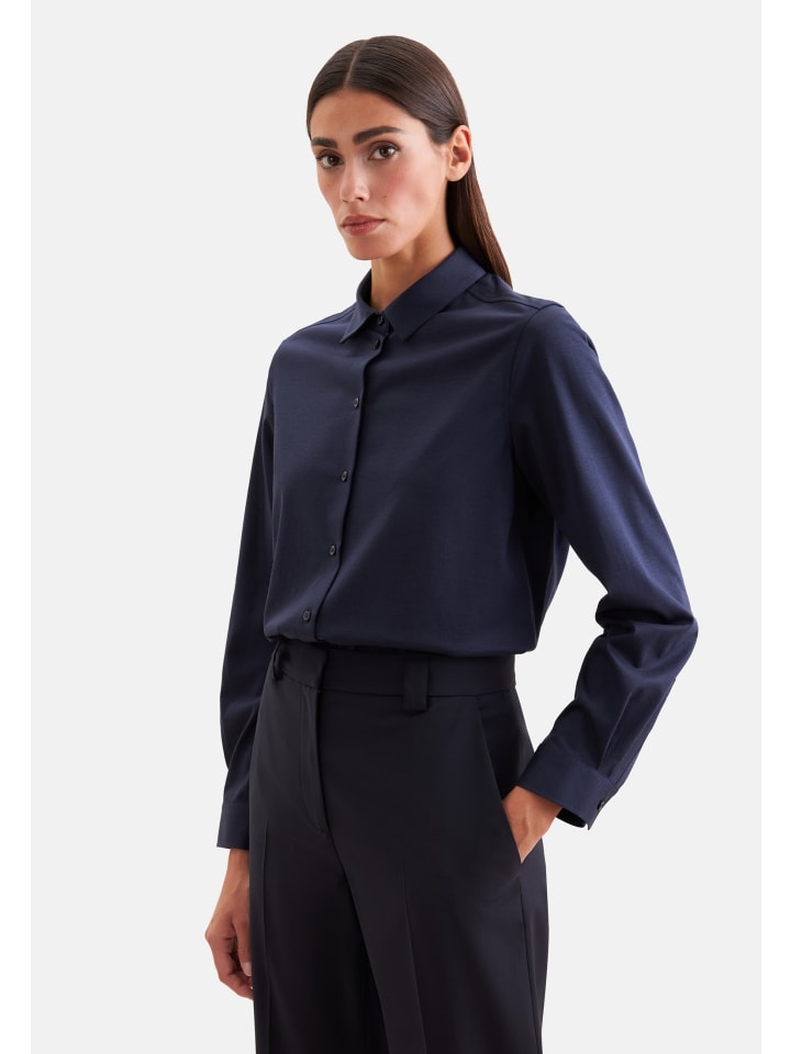 Hemdbluse Regular in Dunkelblau