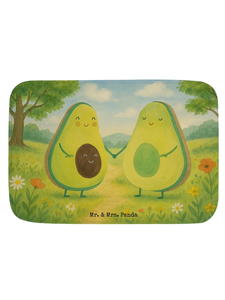 Badvorleger Avocado Pärchen Design ohne Spruch in Weiß