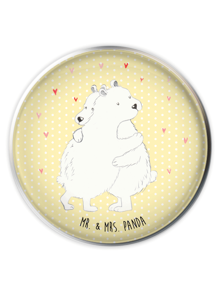 Ablaufgarnitur Eisbär Umarmen ohne Spruch in Gelb Pastell