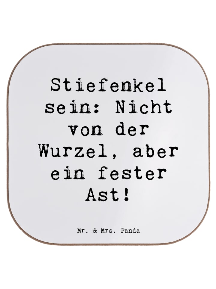 Untersetzer Stiefenkel mit Spruch in Weiß