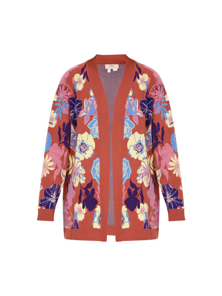 Women Cardigan in blue multicolor