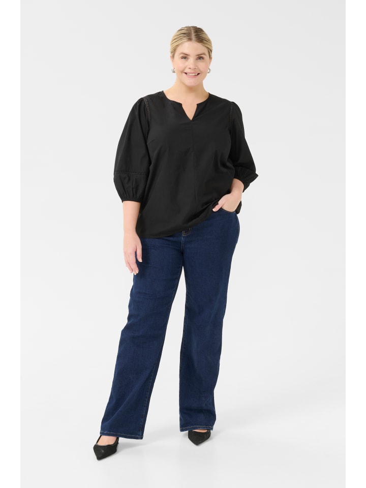 Bluse langarm KClilje Regular fit in Black Deep