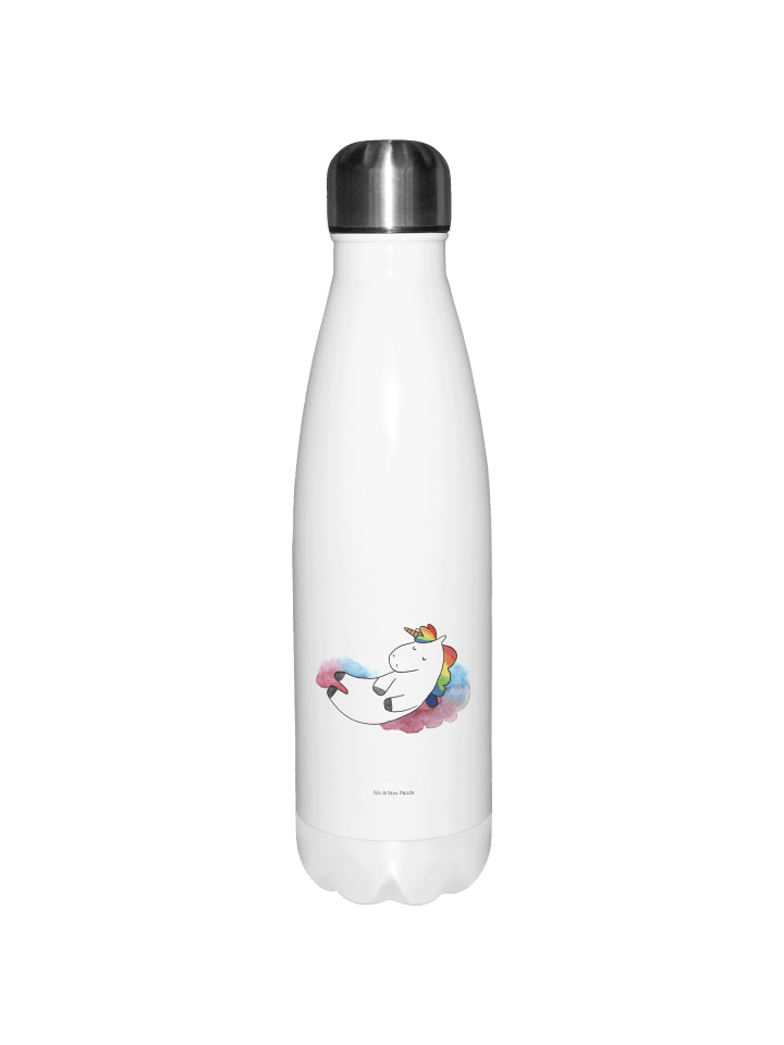 Trinkflasche Einhorn Wolke 7 ohne Spruch in Weiß